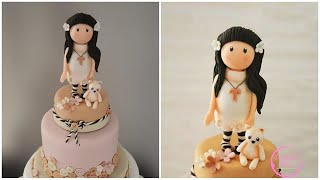 Santoro  Gorjuss doll cake topper - torta prima comunione tutorial