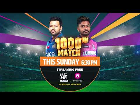 TATA IPL 2023: #MIvRR | 1000th IPL Match | Streaming FREE on JioCinema