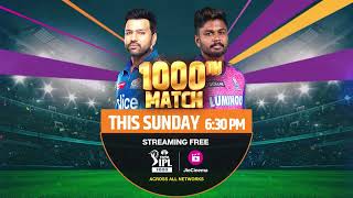 TATA IPL 2023: #MIvRR | 1000th IPL Match | Streaming FREE on JioCinema