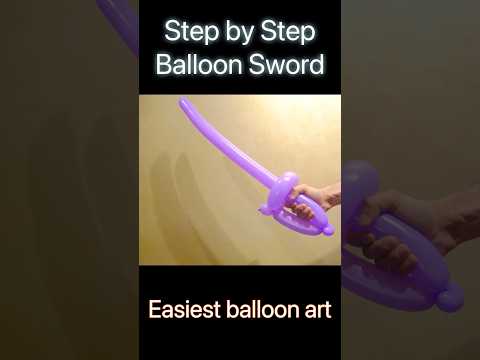 Step by step Balloon Sword tutorial- easy balloon animals  #stepbystep #toys #funny #fun #balloonart