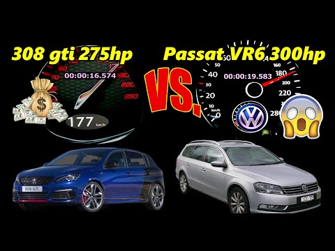 💰 $70K Sleeper Battle! VW Passat VR6 3.6L vs. Peugeot 308 GTi – Family Sedan vs. Hot Hatch Drag Race