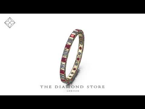 HG42 - Olivia 18K Gold Ruby 0.70ct and 1ct Diamond Eternity Ring