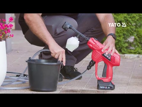 Мойка высокого давления YATO 18В, 2.3 МПа, 6 м шланг, всасывание воды Мойка высокого давления YATO 18В, 2.3 МПа, 6 м шланг, всасывание воды