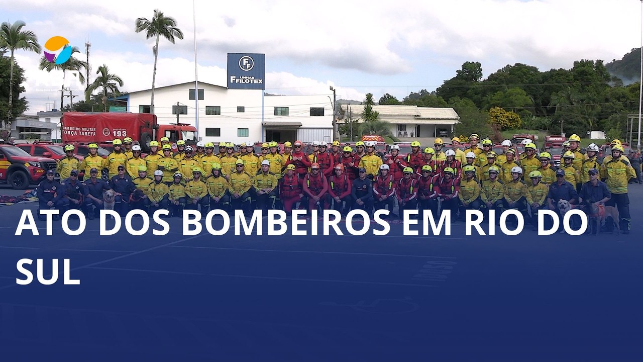 Ato dos bombeiros em Rio do Sul