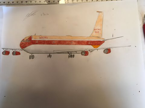 Boeing 367-80 (Boeing 707 Prototype) | Timelapse Drawing