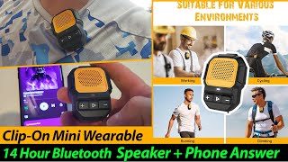 Wearable Bluetooth Mini Speaker /w Phone Answer, Mini Lapel Clip-On Speaker DeWalt Mini Speaker