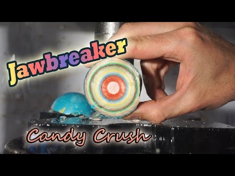 Giant Jawbreaker Crushed by Hydraulic Press| Candy Crush, See What's Inside! Video