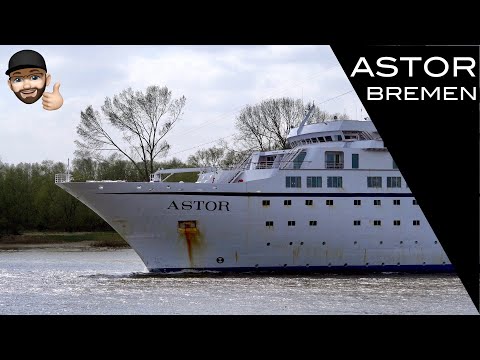 4K | ASTOR Kreuzfahrtschiff auf Fahrt nach Bremen - zurück von der Weltreise