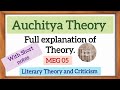 Auchitya Theory/ Literary theory and Criticism MEG 05 #englishliterature @HappyLiterature