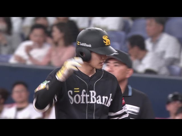 【9回表】ホークス・渡邉陸 意地の一打!! 最終回にレフトへのタイムリーヒットを放つ!! 2025年5月10日 オリックス・バファローズ 対 福岡ソフトバンクホークス