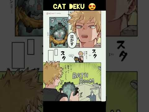 cat deku so cute 😍💕, deku and kachan my hero academia so cool anime 😎#shorts