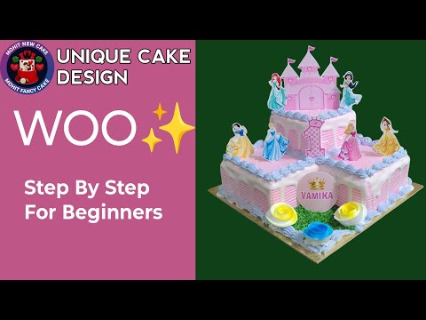 How To Make Princess Cake Design | Square Cake Decorating Ideas | Divyanshu Bakers 