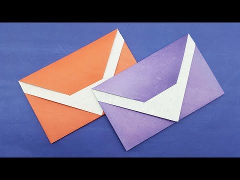 Easy Paper Envelope making tutorial without Glue and Tape - Origami Envelope instruction Video