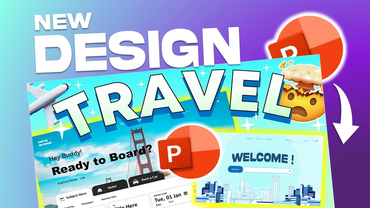 Modern AIRLINE Theme Design Layout Template on PowerPoint