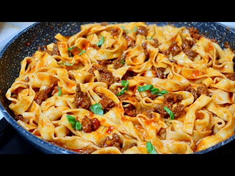 Homemade pasta recipe and minced beef recipe | pasta recipe | tagliatelle recipe | how to make pasta