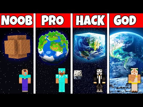 Minecraft Battle: NOOB vs PRO vs HACKER vs GOD! INSIDE PLANET HOUSE BUILD CHALLENGE in Minecraft