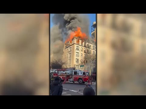 3 residents, 1 firefighter injured in 4-alarm fire at Manhattan apartment building