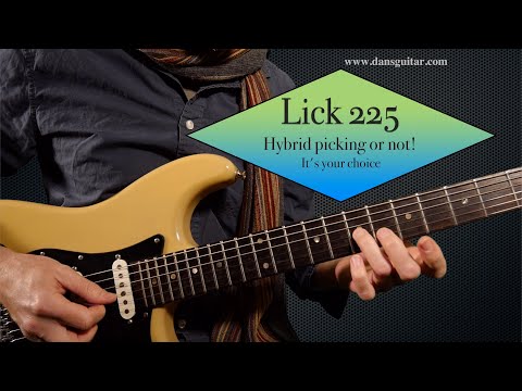Guitar Lick 225 - Pentatonic hybrid picking patterns with natural minor in Am
