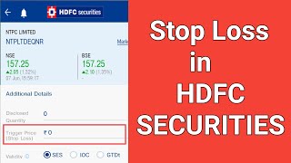 Stop Loss in HDFC Securities