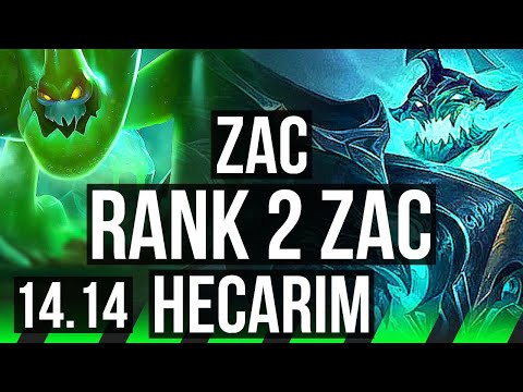 ZAC vs HECARIM (JGL) | Rank 2 Zac, 68% winrate, 2/1/10, Rank 17 | VN Challenger | 14.14