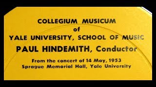 Monteverdi / Paul Hindemith, 1953: Lagrime d'Amante al Sepolcro dell'Amata