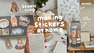 Making stickers at home for my small business 🌱 studio vlog