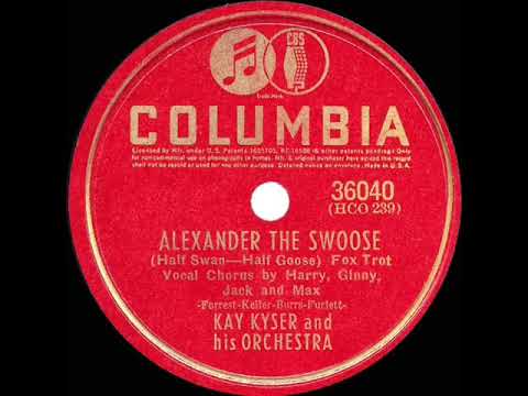 1941 HITS ARCHIVE: Alexander The Swoose - Kay Kyser (Harry Babbitt & the group, vocal)