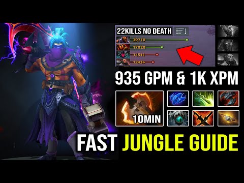 How to Brutal Fast Jungle & Farm Anti Mage | 10Min Battle Fury 30Min Max Item with 935 GPM Dota 2
