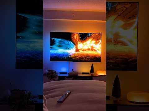 the philips hue lights for the tv are absolutely goated #apartment​⁠@PhilipsHueofficial