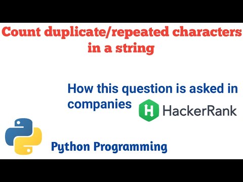 Count Duplicate Characters In A String Coding Round Hackerrank Coding Interview Question