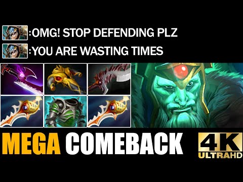 2X Divine Rapier Wraith King Epic 55 Minutes Defend Mega - Crazy Comeback 7.29 Dota 2