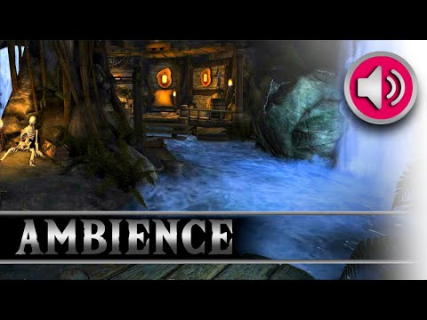 Pirates Cave -  Ambience - Underground Waterfall and River - 4 Hours ASMR - Goonies
