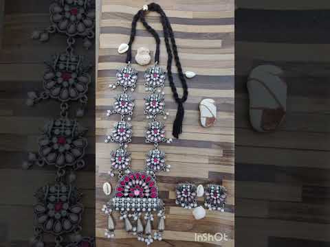 Traditional Design Export Quality Silver Look Like Stone Work Partywear Necklace