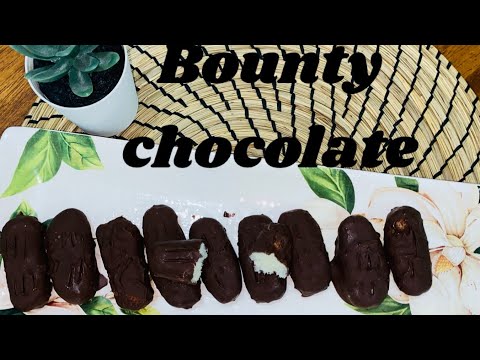 ONLY 3 INGREDIENTS / BOUNTY CHOCOLATE/ HOMEMADE BOUNTY BAR/ Heaven of anzal.