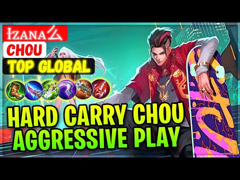 Hard Carry Chou Aggressive Play [ Top Global Chou ] ɪᴢᴀɴᴀ么 - Mobile Legends Gameplay Emblem Build