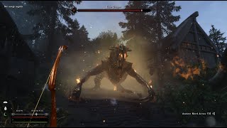 ELDER DRAGON attack doesn't seem to faze NPCs... (Modded Skyrim Gameplay Dragon Bridge)