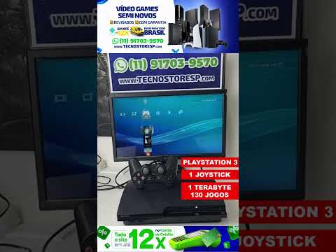 PLAYSTATION 3 HEN 1 TERABYTE  130 JOGOS - DENÍLSON CARVALHO DE PORTO GRANDE AMAPÁ