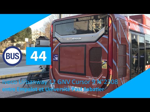 Bus - Ligne 44 Iveco Urbanway 12 GNV Cursor 9 N°2308 entre Empalot et Université Paul Sabatier