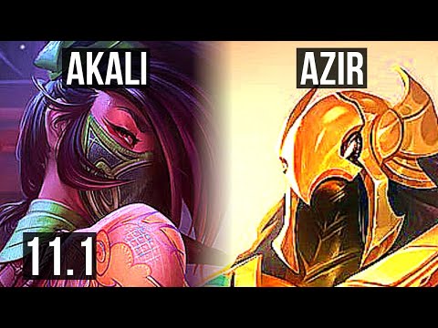 AKALI vs AZIR (MID) | 7/0/1, 400+ games, Godlike, 900K mastery | EUW Diamond | v11.1