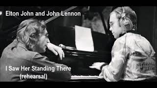 Elton John/John Lennon I Saw Her Standing There (rehearsal) 1974
