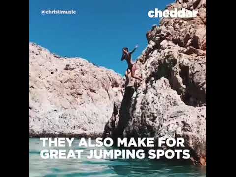 Dive in and catch some waves in Seitan Limania Beach's natural wave pool