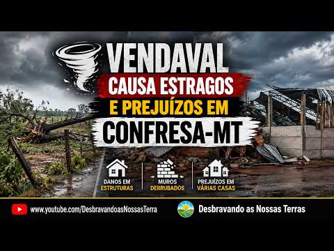 VENDAVAL CAUSA ESTRAGOS E PREJUÍZOS EM CONFRESA-MT