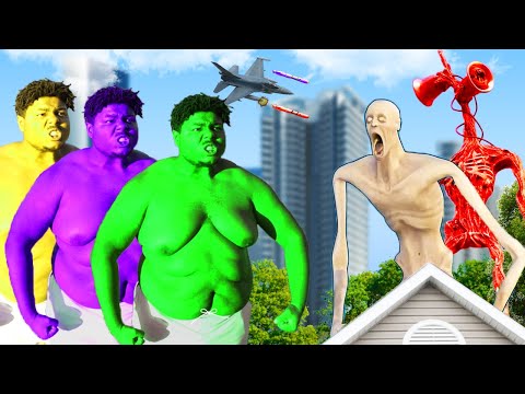 Team Angry Hulk VS Siren Head and SCP-096