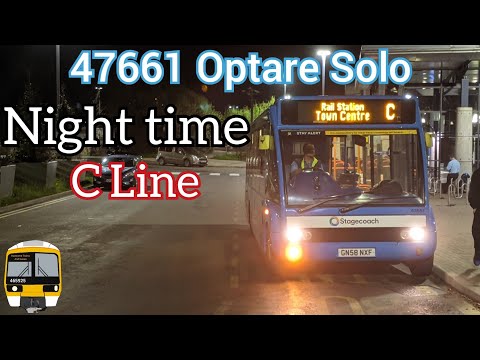 Night time C line! - Stagecoach South East GN58 NXF 47661 Optare Solo