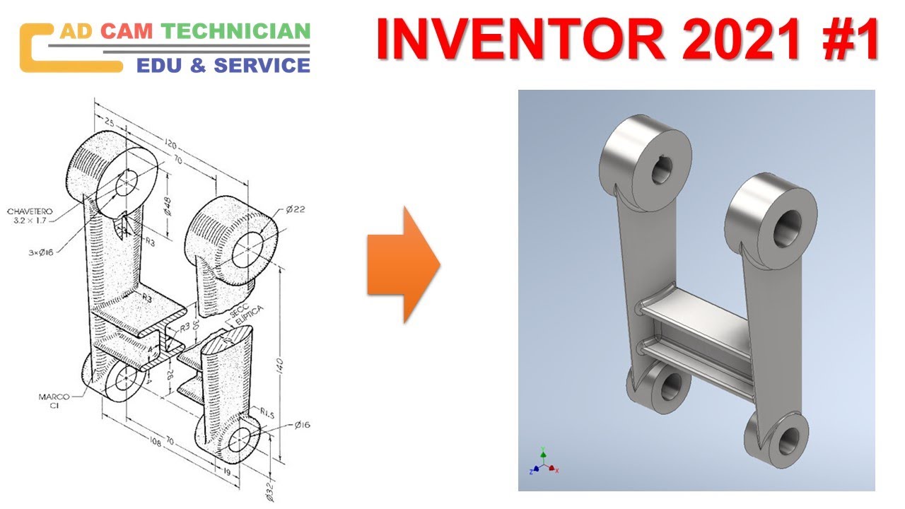 Inventor 2021 Tutorial #1 | 3D Model Basic Beginners