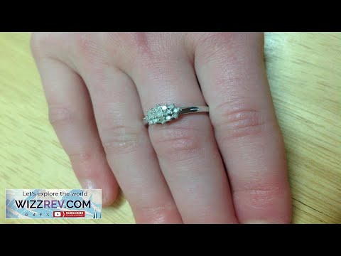 New 9ct White Gold 15pt CLUSTER DIAMOND ENGAGEMENT RING Ex High Street 9