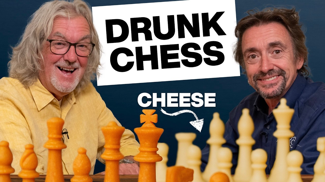 Hammond & May play cheese chess while drinking