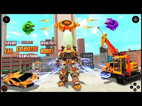 Grand Excavator Robot Car UFO Transform Game 2021 - Android Gameplay