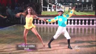 Karina Smirnoff and Victor Espinoza dancing Salsa on DWTS 9 14 15