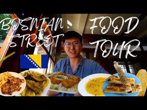 BOSNIAN STREET FOOD TOUR 🇧🇦 - Hurmašica, Burek, Grilled Chicken Thighs and TRADITIONAL BOSNIAN FOOD!